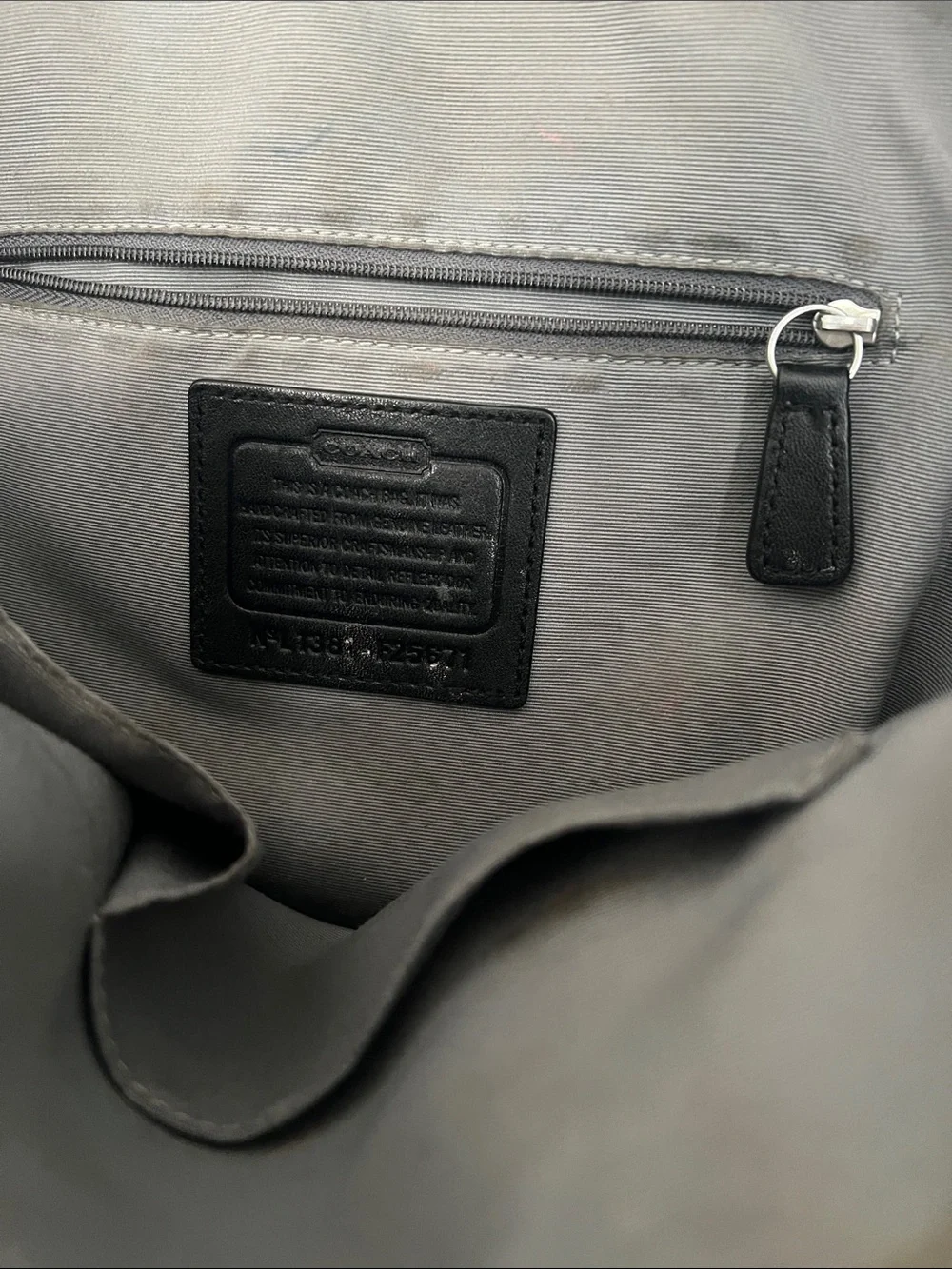 Coach structured leather
